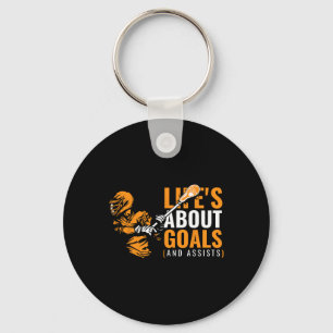 Life's About Goals Apparel Lax Gear For Player Tea Key Ring