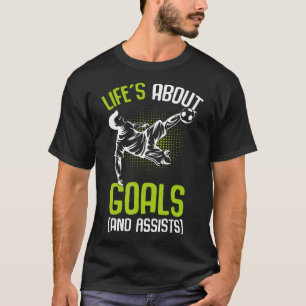 Lifes About Goals Soccer Player Boys Kids Youth T-Shirt