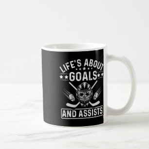 Life's About Goals Youth Ice Hockey Boys Kids Coffee Mug