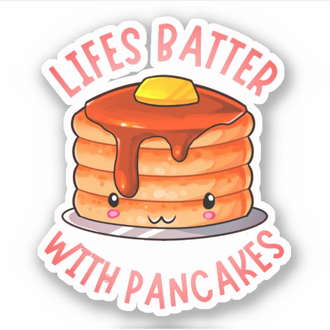 Lifes Batter With Pancakes - Cute Pancake Pun (Front)