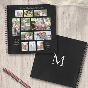 Lifes Beautiful Moments 11 Photo Monogram Black Notebook
