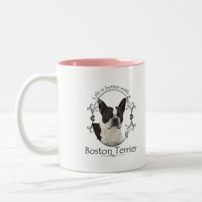 Life's Better Boston Terrier Mug (Left)