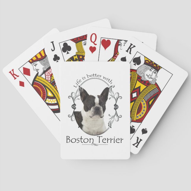 Life's Better Boston Terrier Playing Cards (Back)