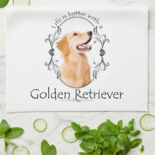 Lifes Better Golden Kitchen Towel
