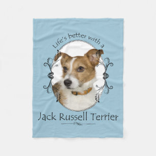 Life's Better Jack Russell Fleece Blanket