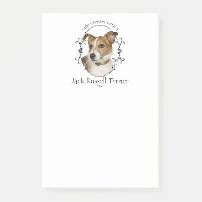 Life's Better Jack Russell Post-It Notes (Front)