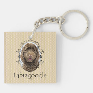 Life's Better Labradoodle Keychain