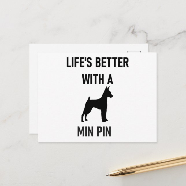 lifes better min pin postcard (Front/Back In Situ)