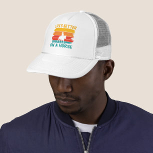 Life's Better On A Horse, Horse Lovers Boys Men Trucker Hat