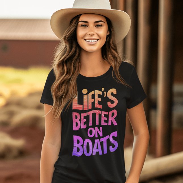 Life's Better On Boats Rainbow T-Shirt (Creator Uploaded)