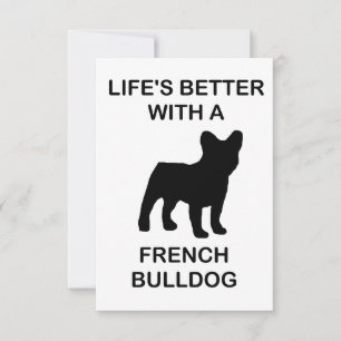 lifes better with a french bulldog thank you card