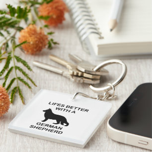 life's better with a german shepherd key ring