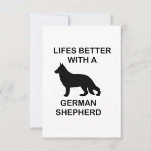 life's better with a german shepherd thank you card