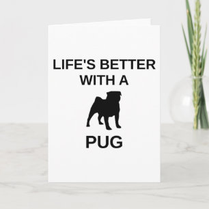 lifes better with a pug holiday card