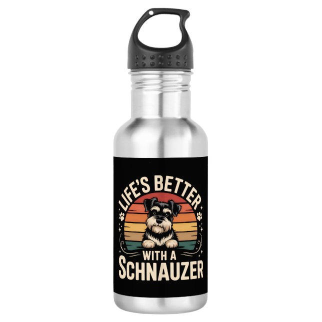 Life's Better With A Schnauzer 532 Ml Water Bottle (Front)