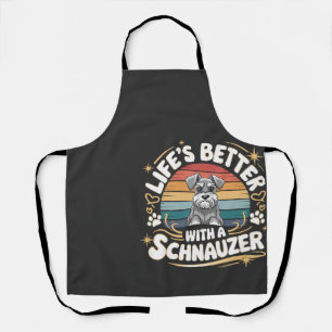Life's Better With A Schnauzer Dog Vintage Apron