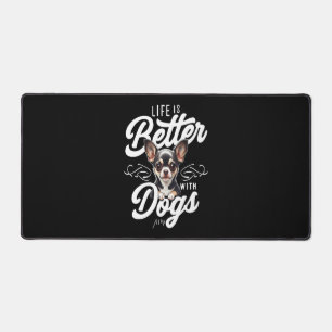 Life's Better With A Schnauzer Dog Vintage Desk Mat