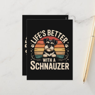 Life's Better With A Schnauzer Holiday Postcard