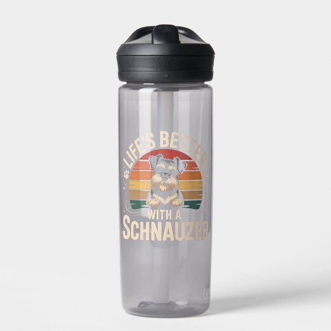 Life's Better With A Schnauzer Water Bottle (Front)