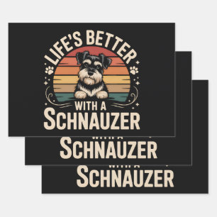 Life's Better With A Schnauzer Wrapping Paper Sheet
