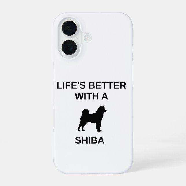 life's better with a shiba iPhone 16 case (Back)