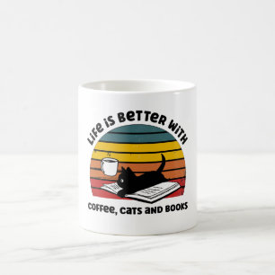 Life's Better With Cats & Books Coffee Mug