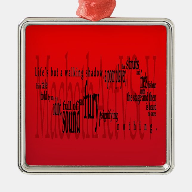 'Life's but a Walking Shadow' Macbeth Shakespeare Metal Ornament (Front)