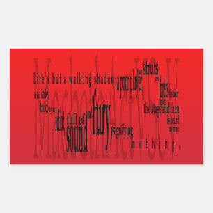 'Life's but a Walking Shadow' Macbeth Shakespeare Rectangular Sticker