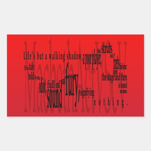 'Life's but a Walking Shadow' Macbeth Shakespeare Rectangular Sticker (Front)
