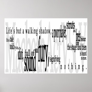 'Life's but a Walking Shadow' Shakespeare Quote Poster