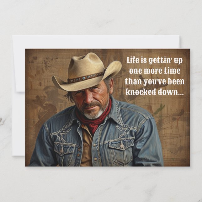 Life's Cowboy Quote Farmer Rancher Country Western Holiday Card (Front)