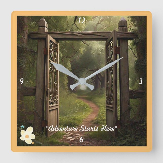 "Life's Detours" Square Wall Clock (Front)
