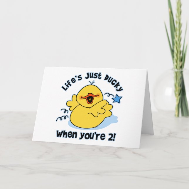 Life's Ducky 2nd Birthday Card (Front)