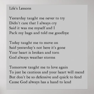 Life's Lessons Poster