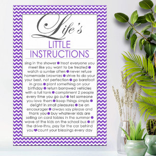 Life's Little Instructions Purple Poster