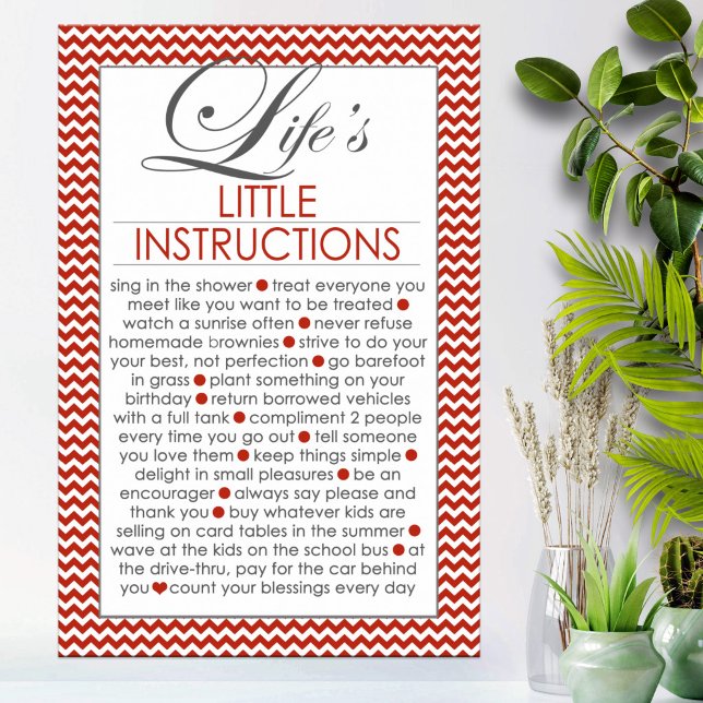 Life's Little Instructions Red Poster (Creator Uploaded)