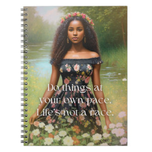 Life's Not A Race Black Woman Art Notebook