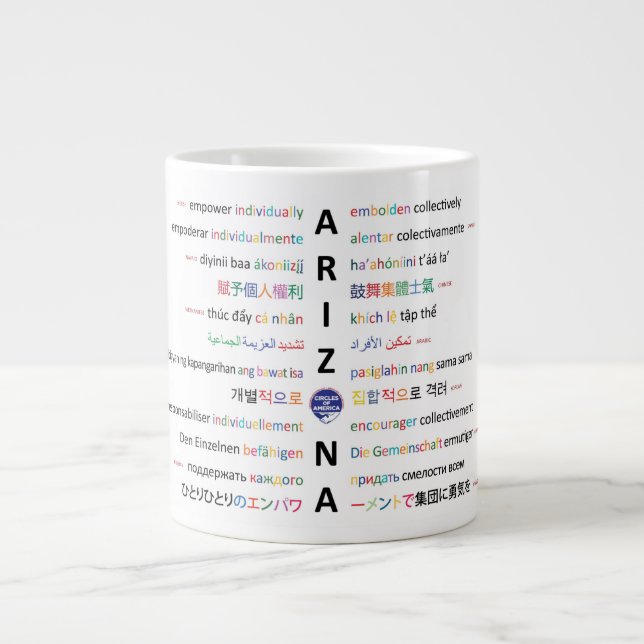 Life's Principles - Languages of Arizona II  Large Coffee Mug (Front)