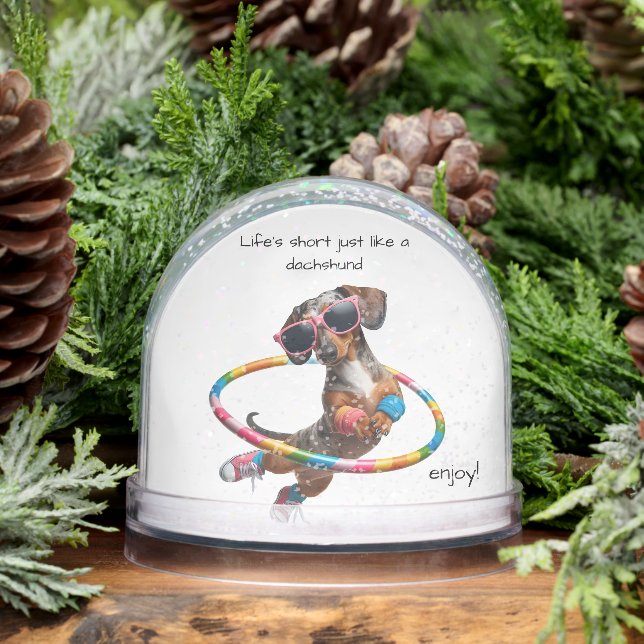 Life's Short Dachshund Snowglobe (Winter)