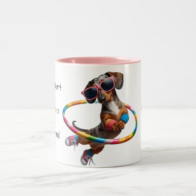 Life's Short Dachshund Two-Tone Coffee Mug (Center)