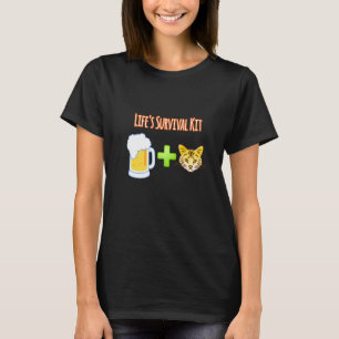 Life's Survival Kit Beer Plus Cats T-Shirt
