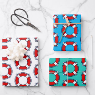 Lifesaver buoy life preserver pool Birthday party Wrapping Paper Sheet
