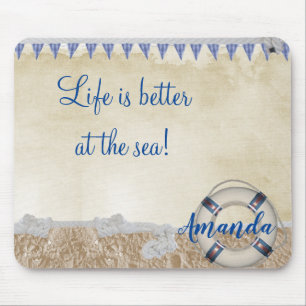 Lifesaver on the sand mouse pad