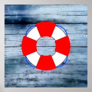 Lifesaver on Wood Board Poster