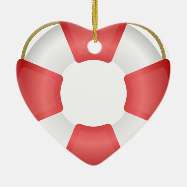 Lifesaver Ring Ceramic Ornament (Front)