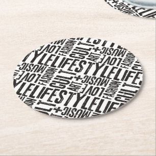 LIFESTYLE FASHION CULT - black Round Paper Coaster