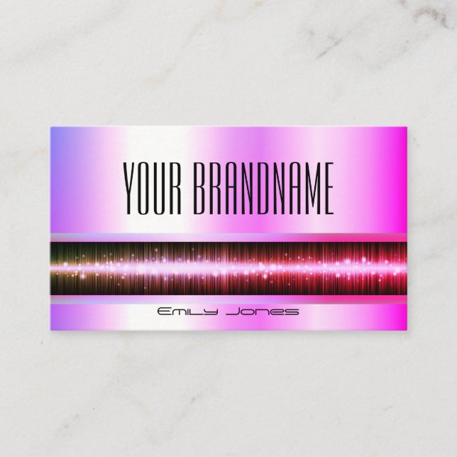 Lifestyle Flashy Pink Purple Holographic Effect Business Card (Front)