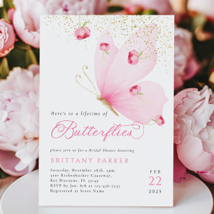 Lifetime Butterflies Bridal Shower Invitation
