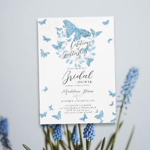 Lifetime Butterflies Something Blue Bridal Shower Invitation