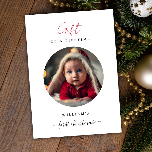 Lifetime Gift Baby's First Christmas Photo  Holiday Card (Creator Uploaded)